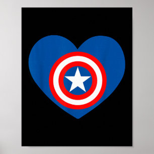 Marvel Captain America Avengers Heart Love Valenti Poster