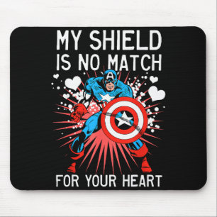 Marvel Captain America Shield Heart Valentine Grap Mouse Pad