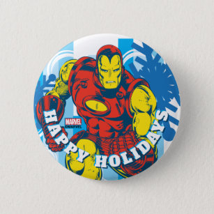 Marvel Classics   Iron Man Snowflake Graphic 6 Cm Round Badge