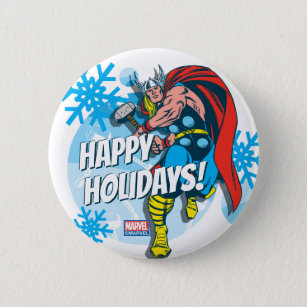 Marvel Classics   Thor Snowflake Graphic 6 Cm Round Badge