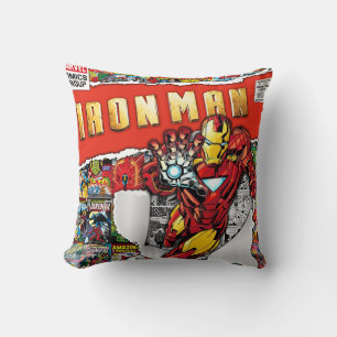 marvel comics iron man Throw Pillow