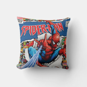 marvel comics spider man Throw Pillow