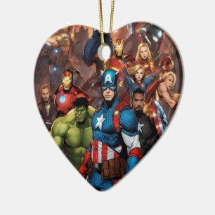 Marvel Heart  Ceramic Ornament
