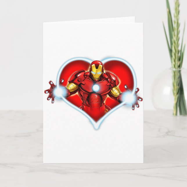 Marvel Iron Man Heart Blaster Glow Valentine Graph Card (Front)