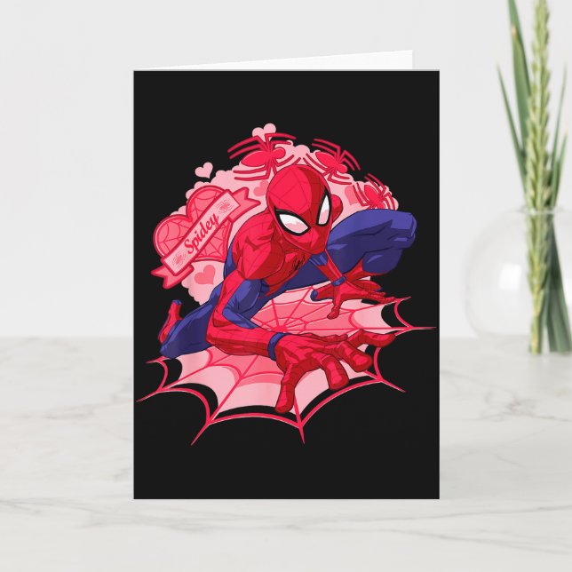 Marvel Spider-man Hearts Valentines Day  Card (Front)