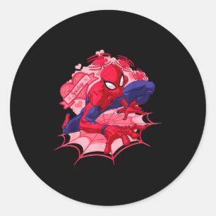 Marvel Spider-man Hearts Valentines Day Classic Round Sticker