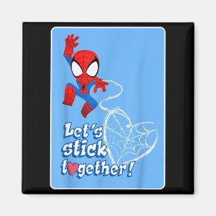 Marvel Spider-man Lets Stick Together Valentine Ca Magnet