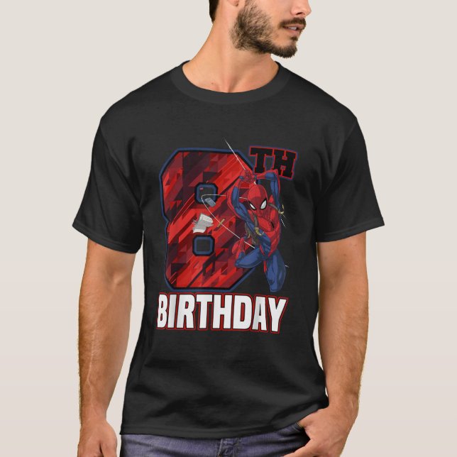 Marvel Spider Man Web Swing 8th Birthday T-Shirt (Front)