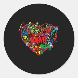 Marvel Valentines Day Group Shot Heart Mashup Classic Round Sticker