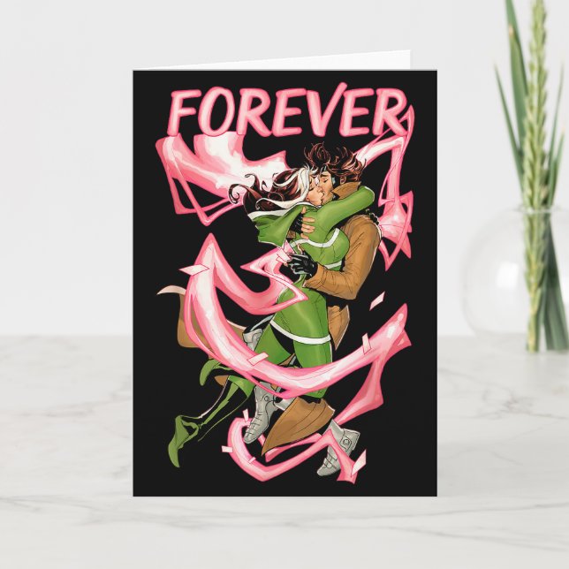 Marvel X-men Rogue And Gambit Forever Kiss Valenti Card (Front)