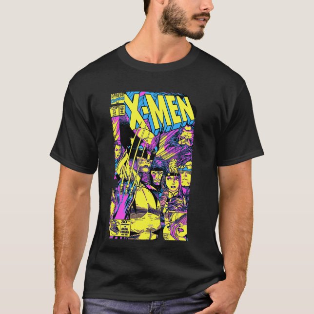 Marvel X-Men Wolverine & Team Epic Neon Comic Cove T-Shirt (Front)
