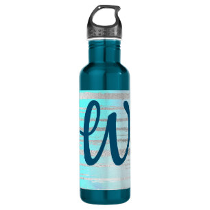 Marvellous Blue and Silver with Monogram 710 Ml Water Bottle