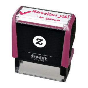"Marvellous Job!" + Instructor's Name Rubber Stamp