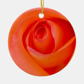 Marvellous Orange Rose Bud Ceramic Ornament