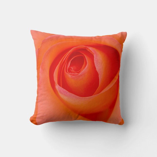 Marvellous Orange Rose Bud Cushion (Front)