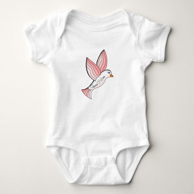 Marvellous Peace and Love Dove Baby Bodysuit (Front)