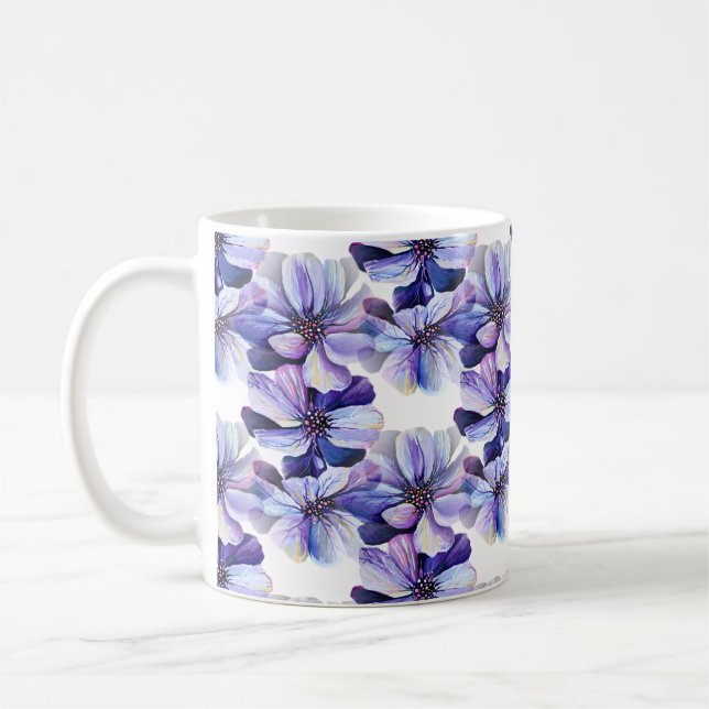 Marvellous Seamless Pattern of Lilac Perennials Coffee Mug (Left)