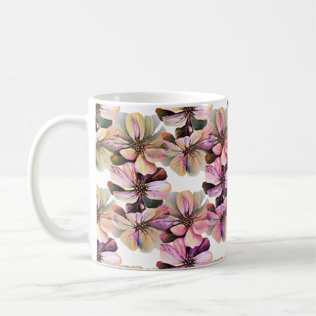 Marvellous Seamless Pattern of Lilac Perennials Coffee Mug (Left)