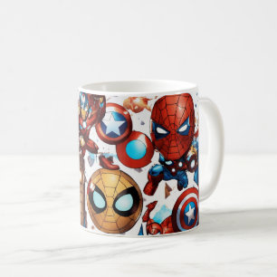 "Marvellous Seamless White Background: Where Hero Coffee Mug