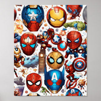 "Marvellous Seamless White Background: Where Heroe Poster