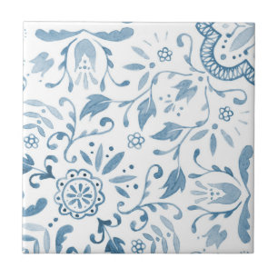 Marvellous Vintage Blue Pattern Ceramic Tile