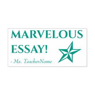 "MARVELOUS ESSAY!" + Custom Teacher Name Self-inking Stamp