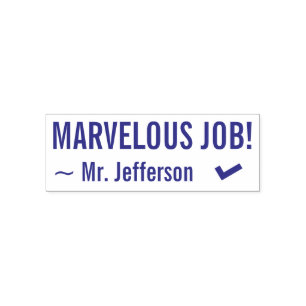 "MARVELOUS JOB!" Acknowledgement Rubber Stamp