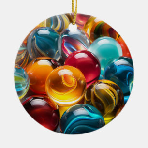 Marvelous marbles ceramic ornament