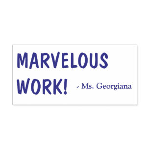 "MARVELOUS WORK!" Acknowledgement Rubber Stamp
