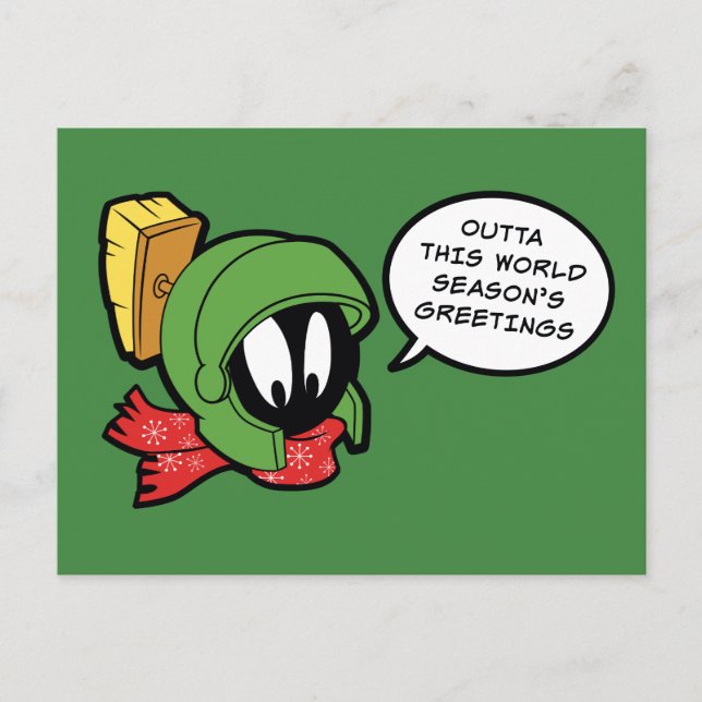 MARVIN MARTIAN™ "Outta This World" Holiday Postcard (Front)