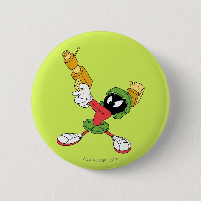 MARVIN THE MARTIAN™ Aiming Laser 6 Cm Round Badge (Front)