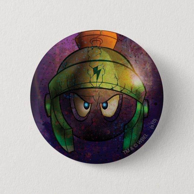 MARVIN THE MARTIAN™ Battle Hardened 6 Cm Round Badge (Front)