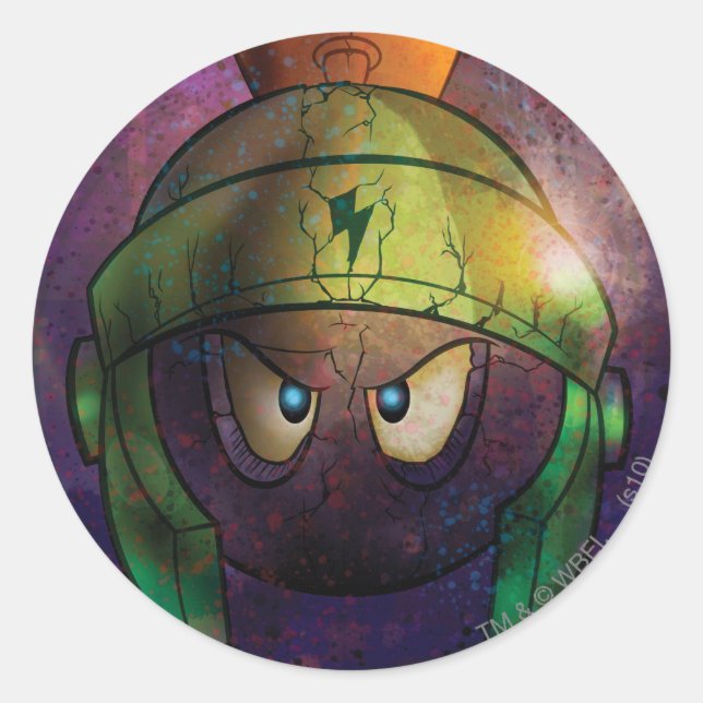 MARVIN THE MARTIAN™ Battle Hardened Classic Round Sticker (Front)