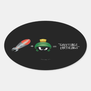 MARVIN THE MARTIAN™ Emoji Equation Oval Sticker