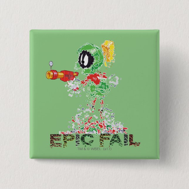 MARVIN THE MARTIAN™ Epic Fail 15 Cm Square Badge (Front)