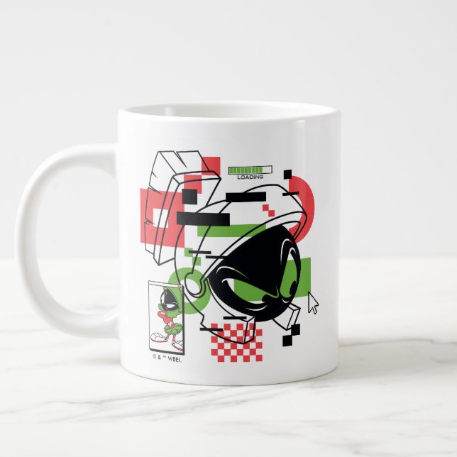 MARVIN THE MARTIAN™ Glitch Large Coffee Mug (Left)