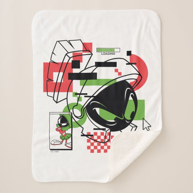 MARVIN THE MARTIAN™ Glitch Sherpa Blanket (Front)