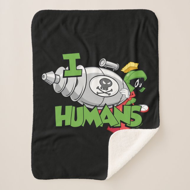 MARVIN THE MARTIAN™ I Laser Humans Sherpa Blanket (Front)