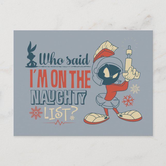 MARVIN THE MARTIAN™- I'm On The Naughty List? Postcard (Front)