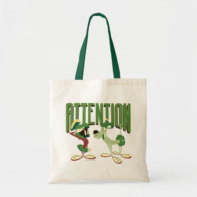MARVIN THE MARTIAN™ & K-9 "Attention" Tote Bag (Front)
