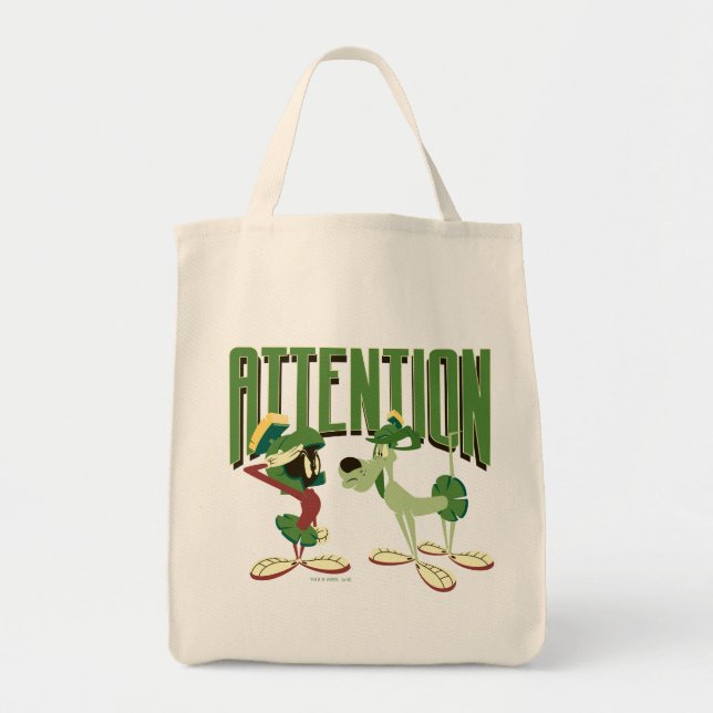 MARVIN THE MARTIAN™ & K-9 "Attention" Tote Bag (Front)