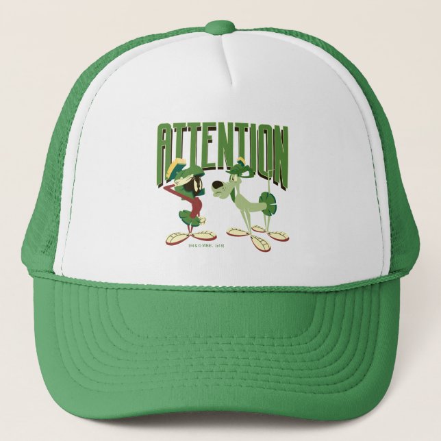 MARVIN THE MARTIAN™ & K-9 "Attention" Trucker Hat (Front)