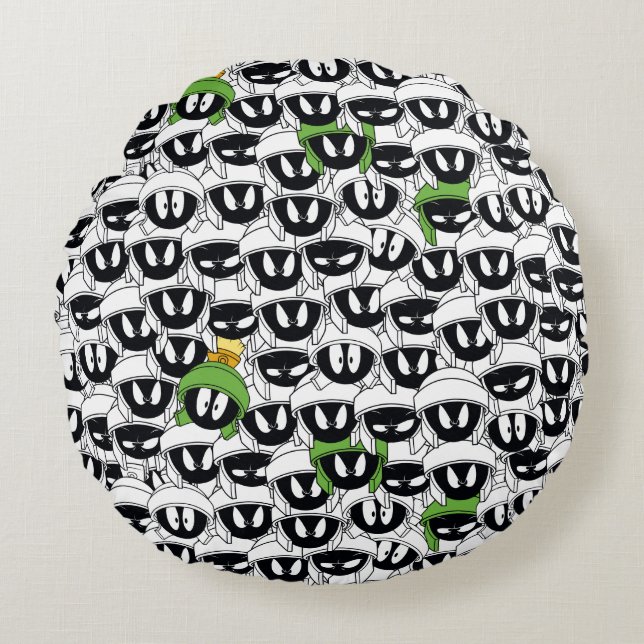 MARVIN THE MARTIAN™ Line Art Colour Pop Pattern Round Cushion (Front)