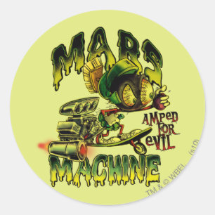 MARVIN THE MARTIAN™ Mars Machine Classic Round Sticker
