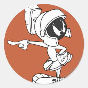 MARVIN THE MARTIAN™ Pointing Classic Round Sticker