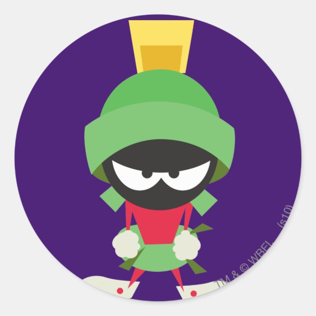 MARVIN THE MARTIAN™ Ready to Attack Classic Round Sticker (Front)
