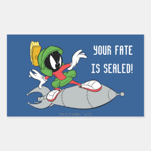 MARVIN THE MARTIAN™ Riding Rocket Rectangular Sticker