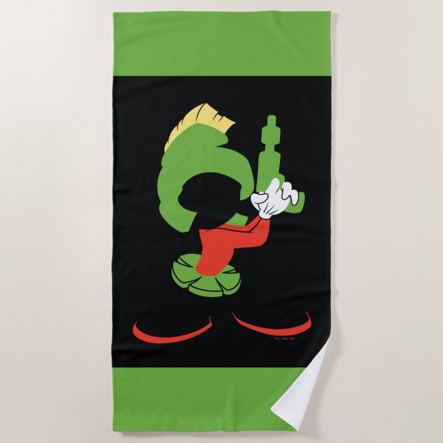 MARVIN THE MARTIAN™ Silhouette With Raygun Beach Towel (Front)