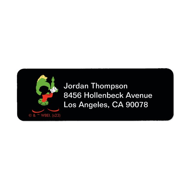 MARVIN THE MARTIAN™ Silhouette With Raygun Return Address Label (Front)