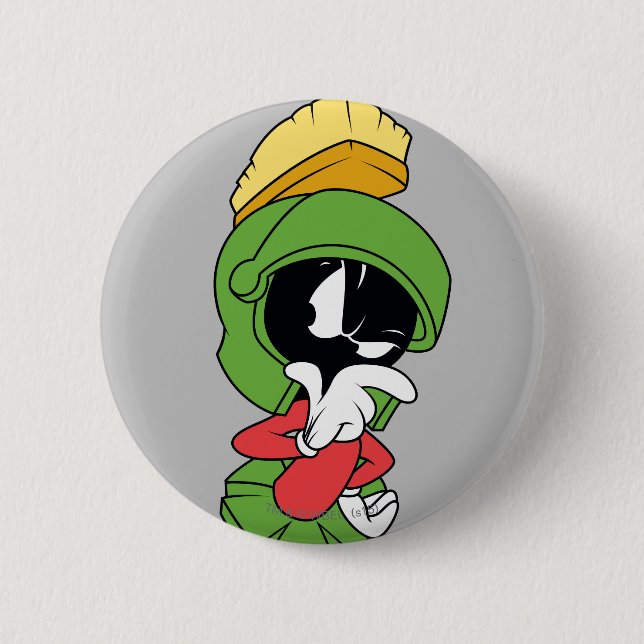 MARVIN THE MARTIAN™ Thinking 6 Cm Round Badge (Front)